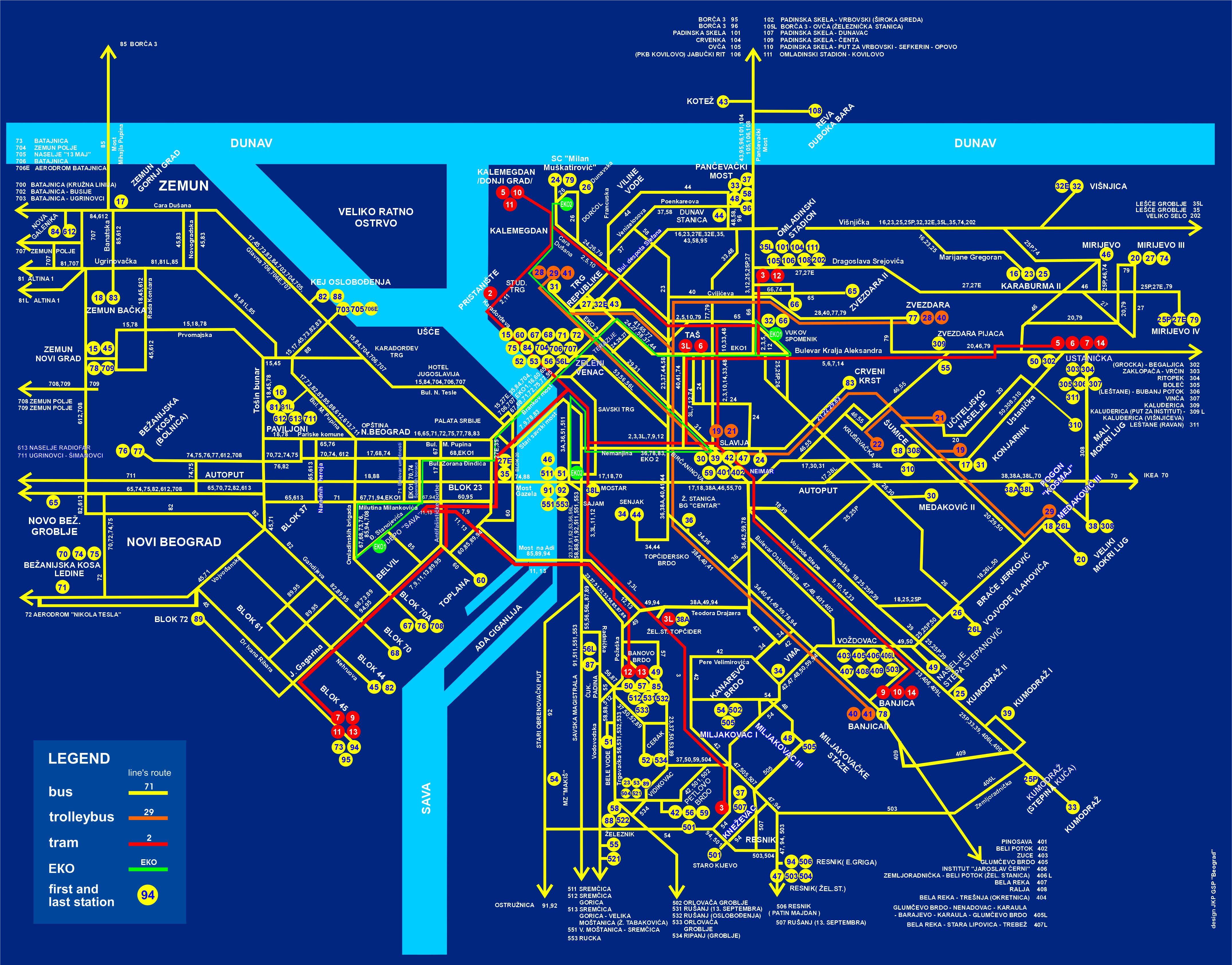 mapa autobuskih linija gsp beograd МАПА ЛИНИЈА mapa autobuskih linija gsp beograd